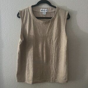 Bob Mackie Gold Sparky/Shimmery Sleeveless Top